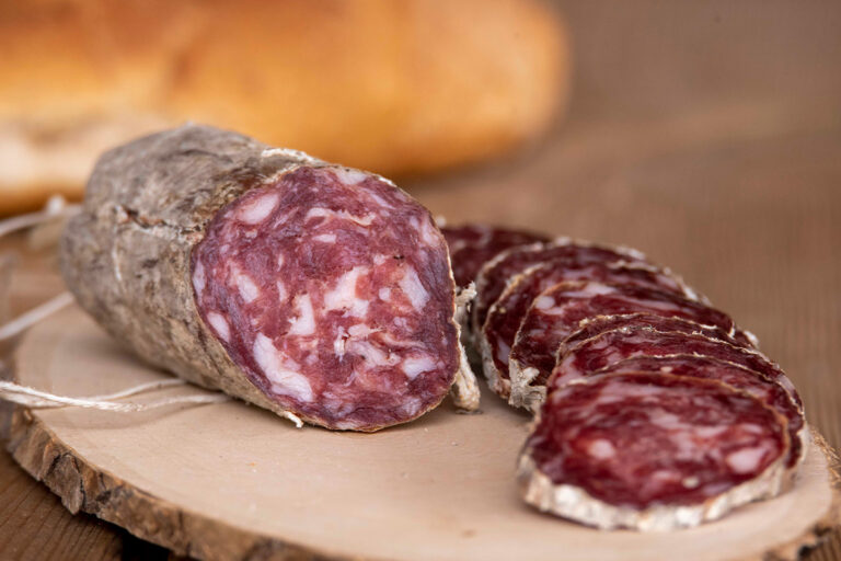 sliced livigno salami