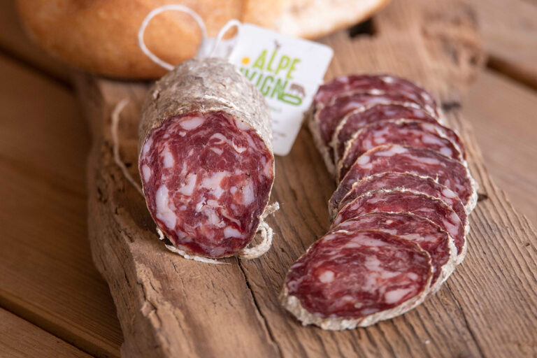 mixed beef and pork salami in livigno