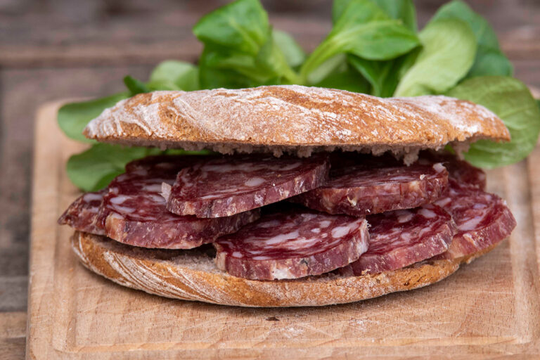 bread and salami: rye and mixed pork salami