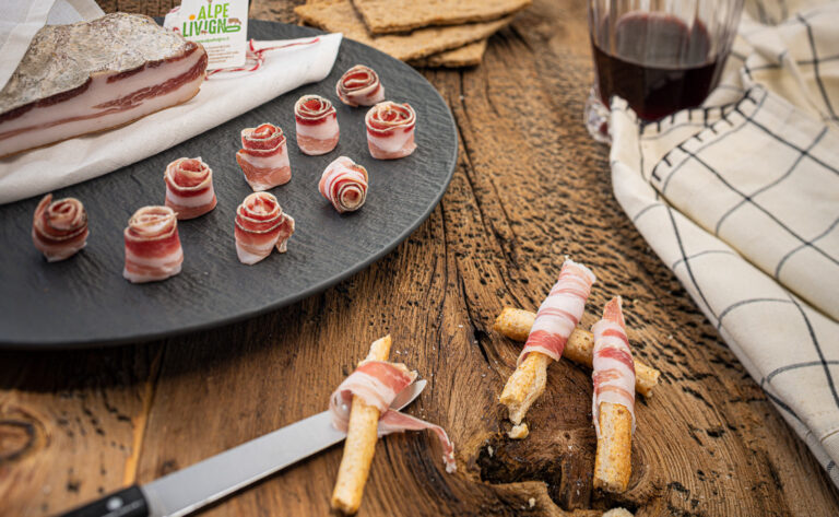aperitif with bacon km zero livigno